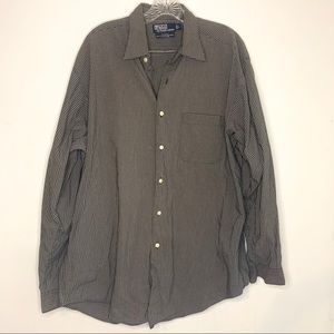 Polo Ralph Lauren Kindred Shirt Button Down Grey Check Long Sleeve Men’s Large
